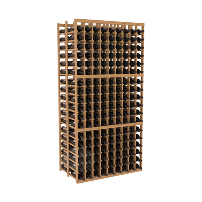 InstaCellar - 9 Column Double Deep Rack in Ponderosa Pine Oak stained with WineSafe™ Satin Sealant