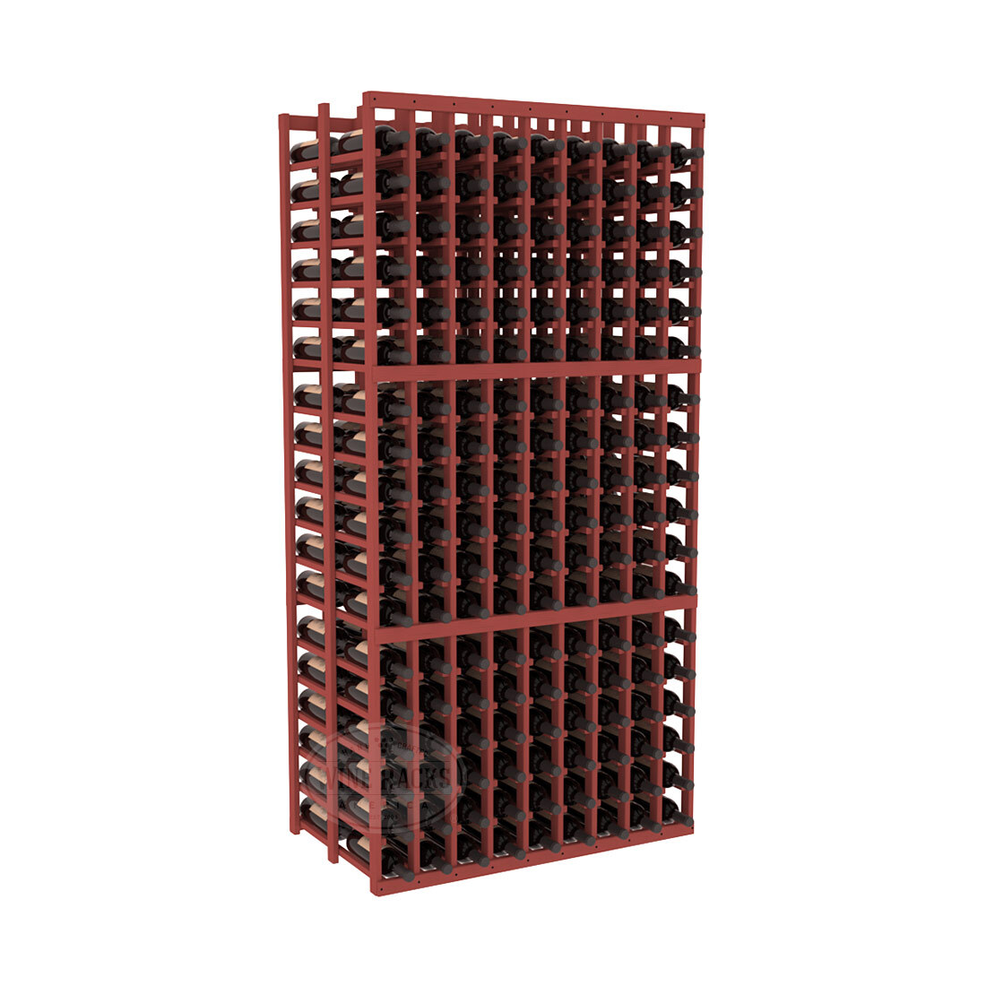 InstaCellar - 9 Column Double Deep Rack in Ponderosa Pine Cherry stained without WineSafe™ Satin Sealant