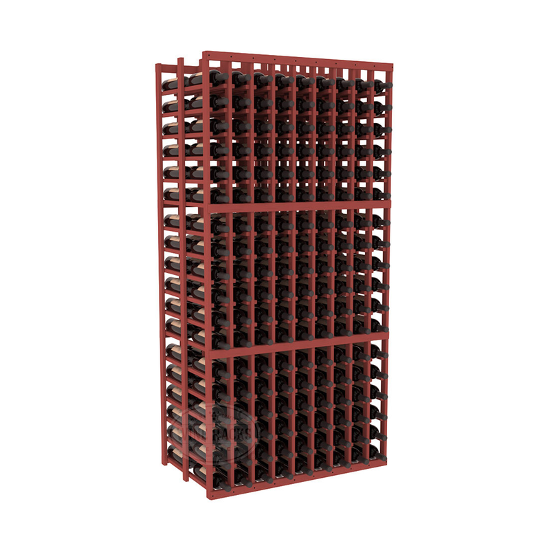 InstaCellar - 9 Column Double Deep Rack in Ponderosa Pine Cherry stained without WineSafe™ Satin Sealant