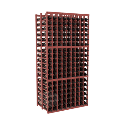 InstaCellar - 9 Column Double Deep Rack in Ponderosa Pine Cherry stained with WineSafe™ Satin Sealant