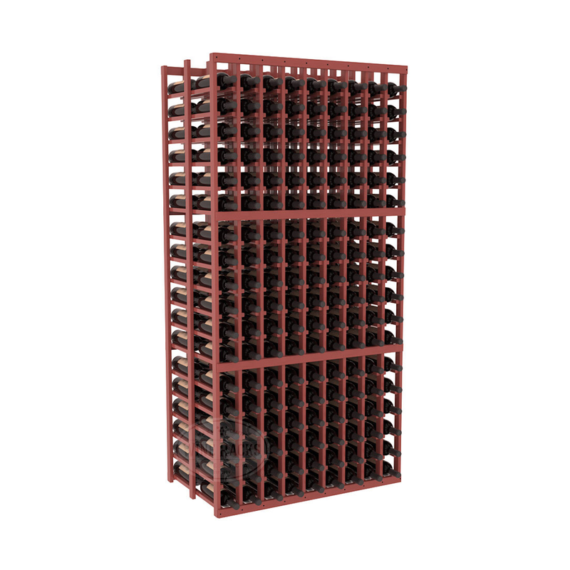 InstaCellar - 9 Column Double Deep Rack in Ponderosa Pine Cherry stained with WineSafe™ Satin Sealant