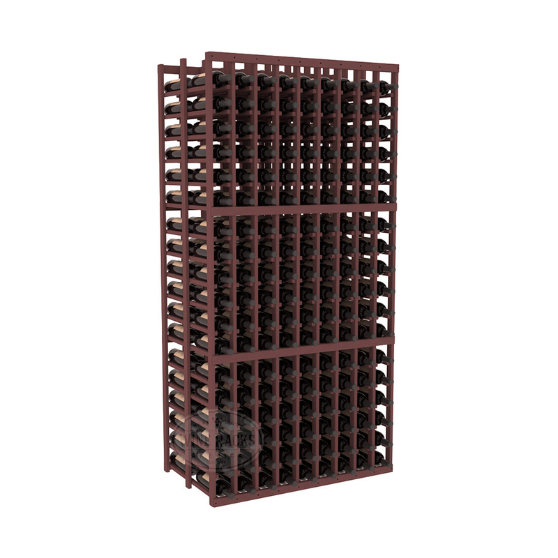 InstaCellar - 9 Column Double Deep Rack in Ponderosa Pine Walnut stained without WineSafe™ Satin Sealant