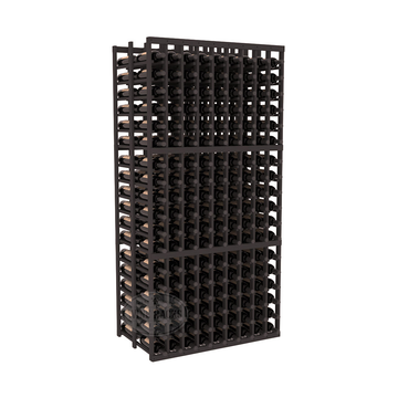 InstaCellar - 9 Column Double Deep Rack in Ponderosa Pine Black stained without WineSafe™ Satin Sealant