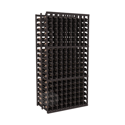 InstaCellar - 9 Column Double Deep Rack in Ponderosa Pine Black stained without WineSafe™ Satin Sealant