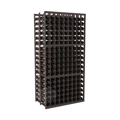 InstaCellar - 9 Column Double Deep Rack in Ponderosa Pine Black stained with WineSafe™ Satin Sealant