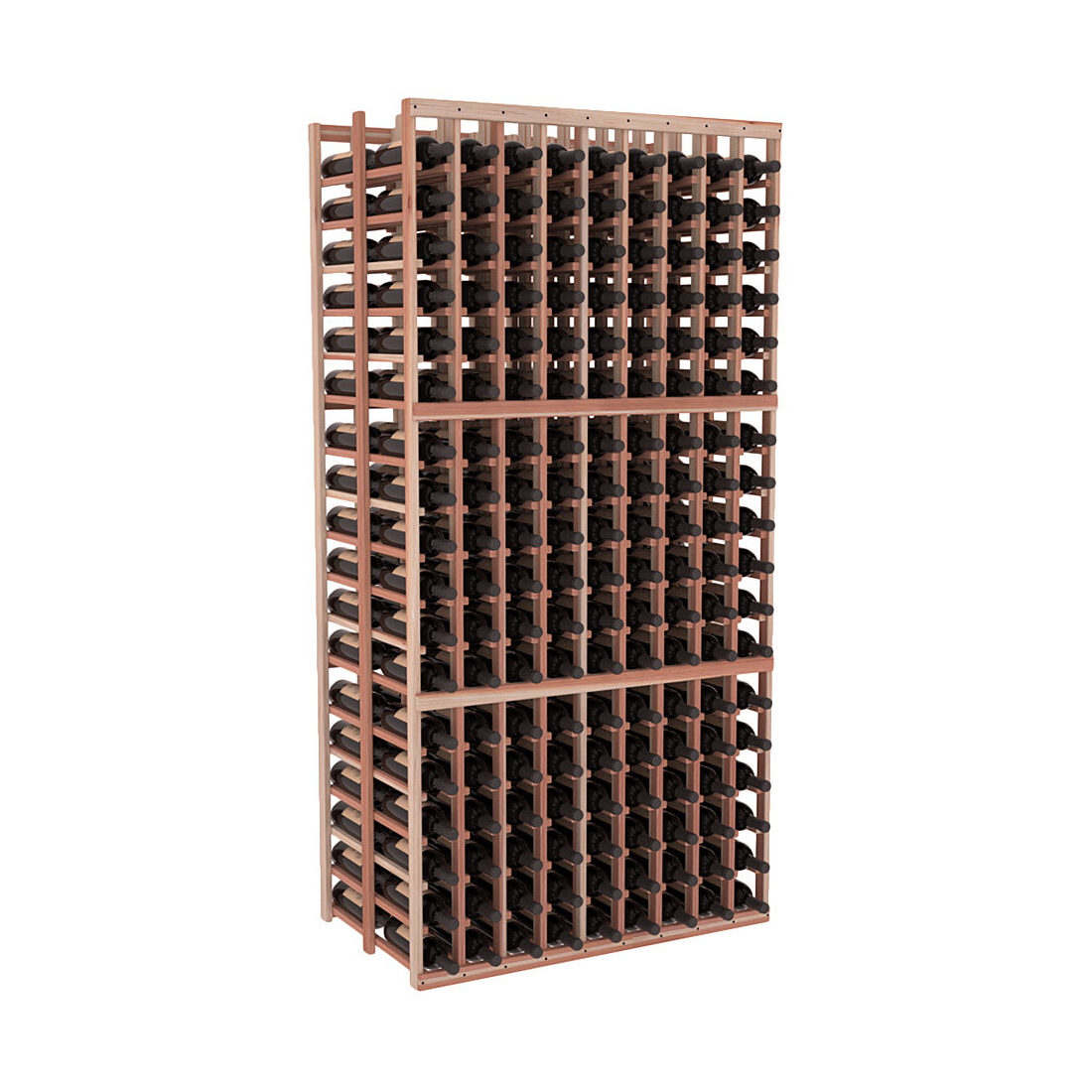 InstaCellar - 9 Column Double Deep Rack in Premium Redwood Unstained without WineSafe™ Satin Sealant