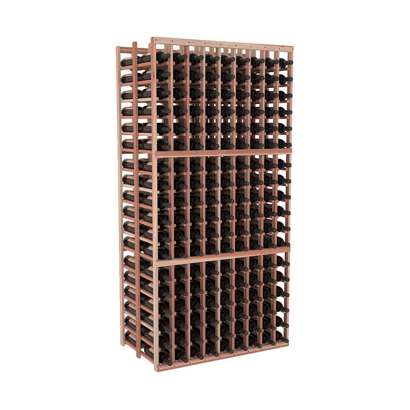 InstaCellar - 9 Column Double Deep Rack in Premium Redwood Unstained without WineSafe™ Satin Sealant