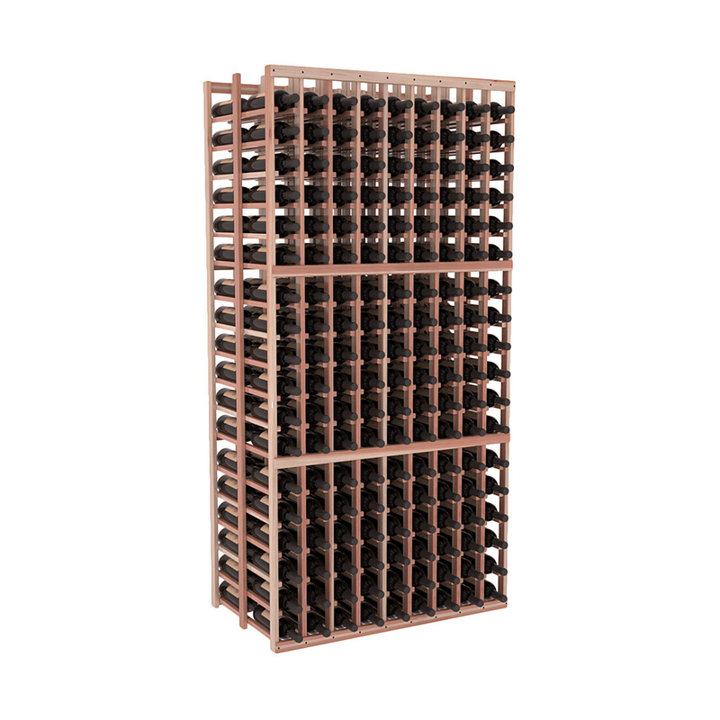 InstaCellar - 9 Column Double Deep Rack in Premium Redwood Unstained with WineSafe™ Satin Sealant