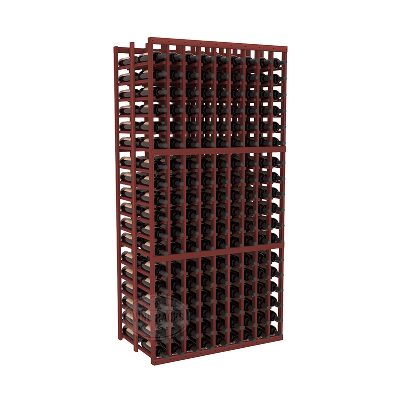 InstaCellar - 9 Column Double Deep Rack in Premium Redwood Cherry stained without WineSafe™ Satin Sealant