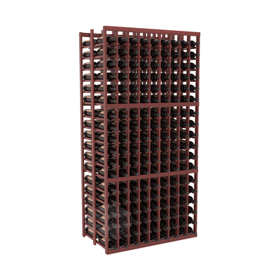 InstaCellar - 9 Column Double Deep Rack in Premium Redwood Cherry stained with WineSafe™ Satin Sealant
