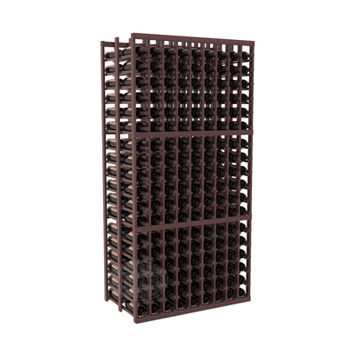 InstaCellar - 9 Column Double Deep Rack in Premium Redwood Walnut stained with WineSafe™ Satin Sealant
