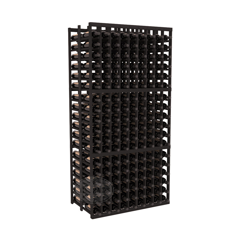 InstaCellar - 9 Column Double Deep Rack in Premium Redwood Black stained without WineSafe™ Satin Sealant