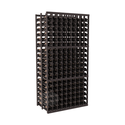 InstaCellar - 9 Column Double Deep Rack in Premium Redwood Black stained with WineSafe™ Satin Sealant