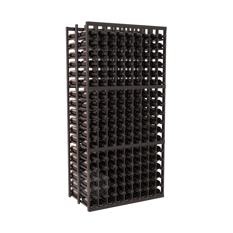 InstaCellar - 9 Column Double Deep Rack in Premium Redwood Black stained with WineSafe™ Satin Sealant