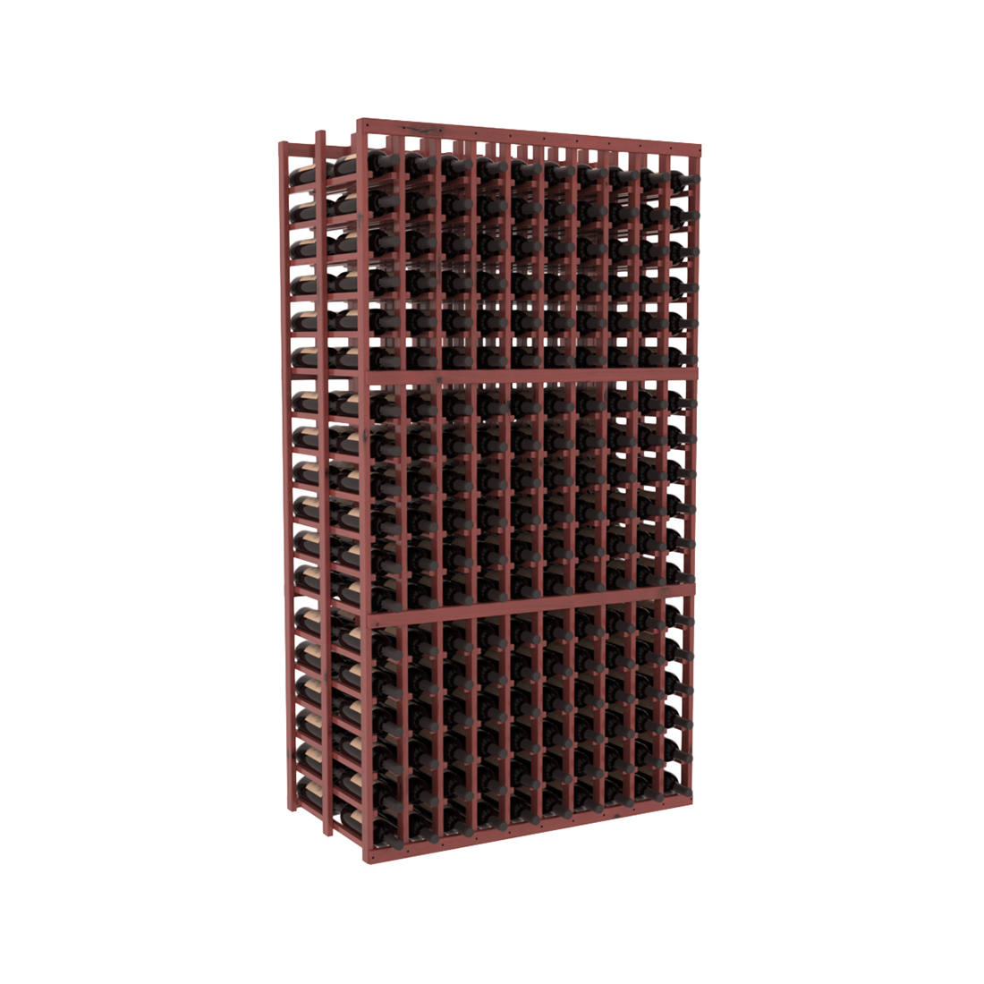 InstaCellar - 10 Column Double Deep Rack in Knotty Alder Cherry stained with WineSafe™ Satin Sealant