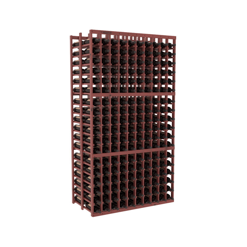 InstaCellar - 10 Column Double Deep Rack in Knotty Alder Cherry stained with WineSafe™ Satin Sealant