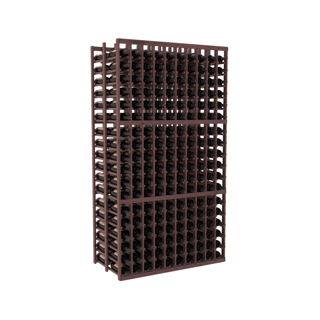 InstaCellar - 10 Column Double Deep Rack in Knotty Alder Walnut stained with WineSafe™ Satin Sealant