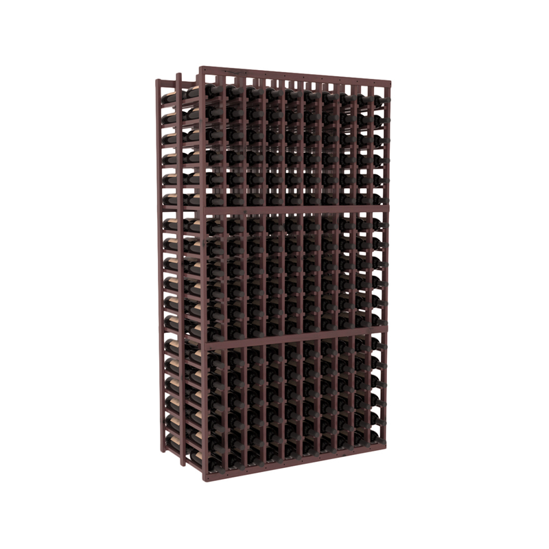 InstaCellar - 10 Column Double Deep Rack in Knotty Alder Walnut stained with WineSafe™ Satin Sealant