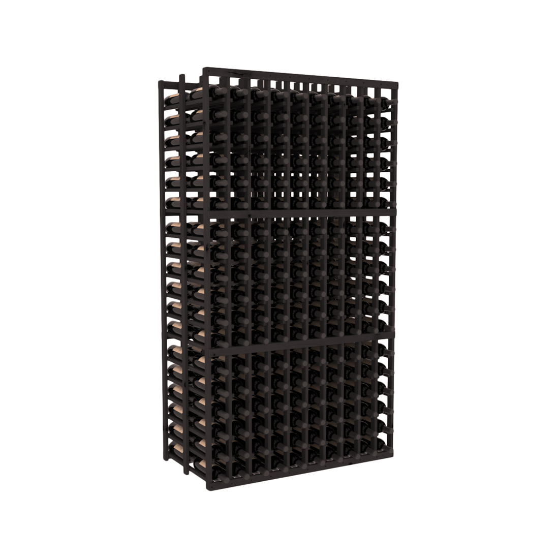 InstaCellar - 10 Column Double Deep Rack in Knotty Alder Black stained without WineSafe™ Satin Sealant