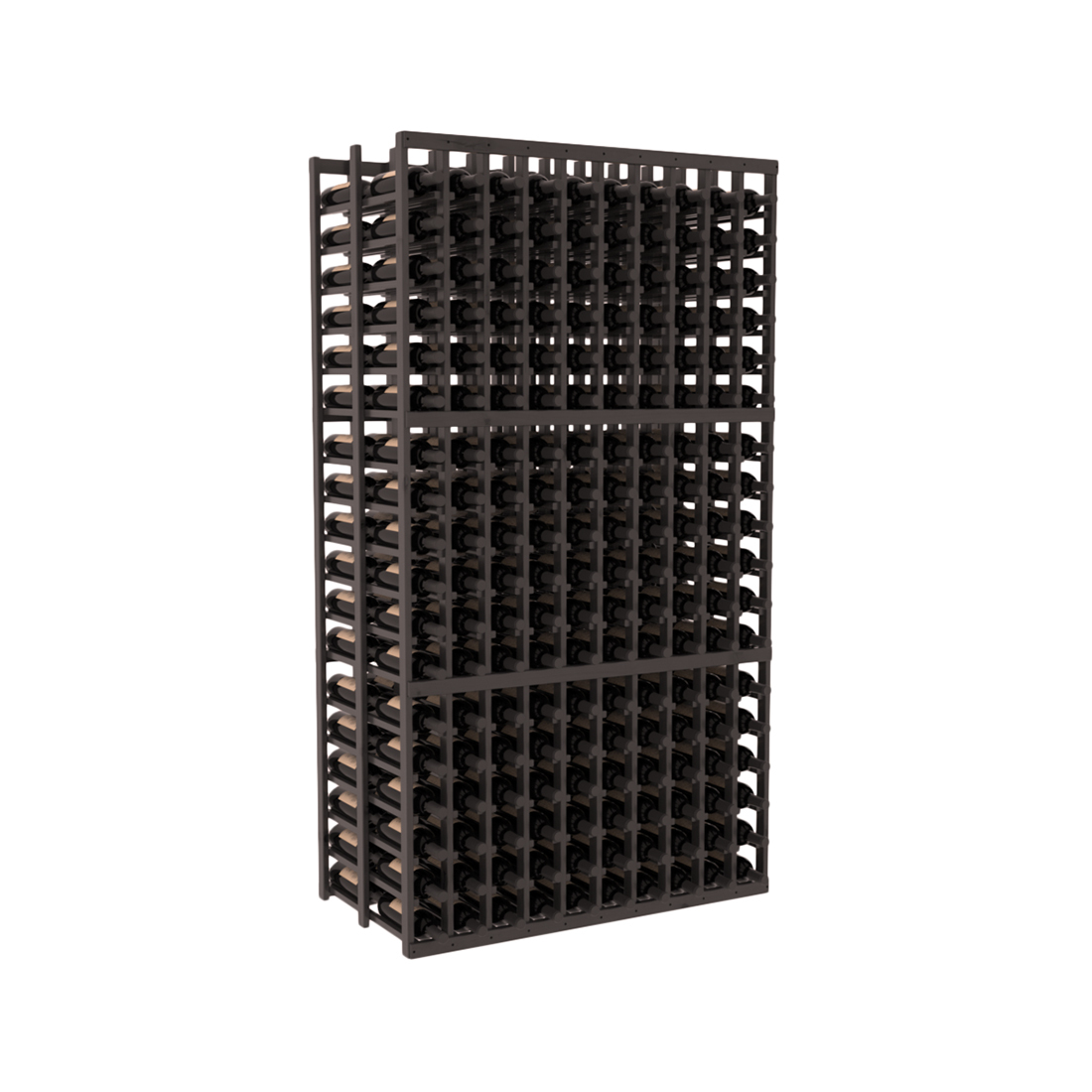 InstaCellar - 10 Column Double Deep Rack in Knotty Alder Black stained with WineSafe™ Satin Sealant