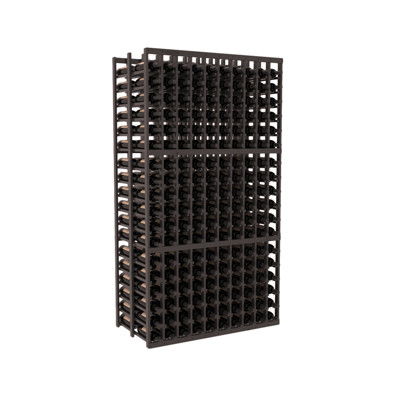 InstaCellar - 10 Column Double Deep Rack in Knotty Alder Black stained with WineSafe™ Satin Sealant