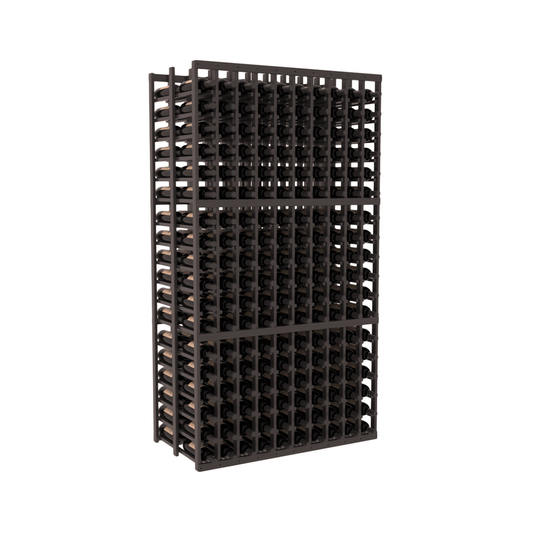 InstaCellar - 10 Column Double Deep Rack in Grand Mahogany Black stained with WineSafe™ Satin Sealant