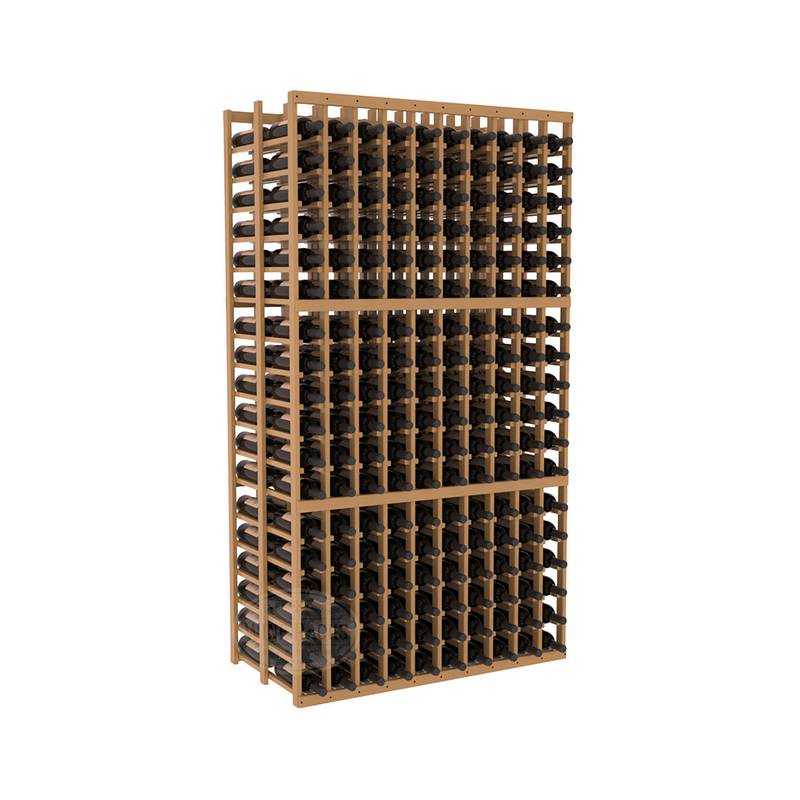 InstaCellar - 10 Column Double Deep Rack in Ponderosa Pine Oak stained with WineSafe™ Satin Sealant