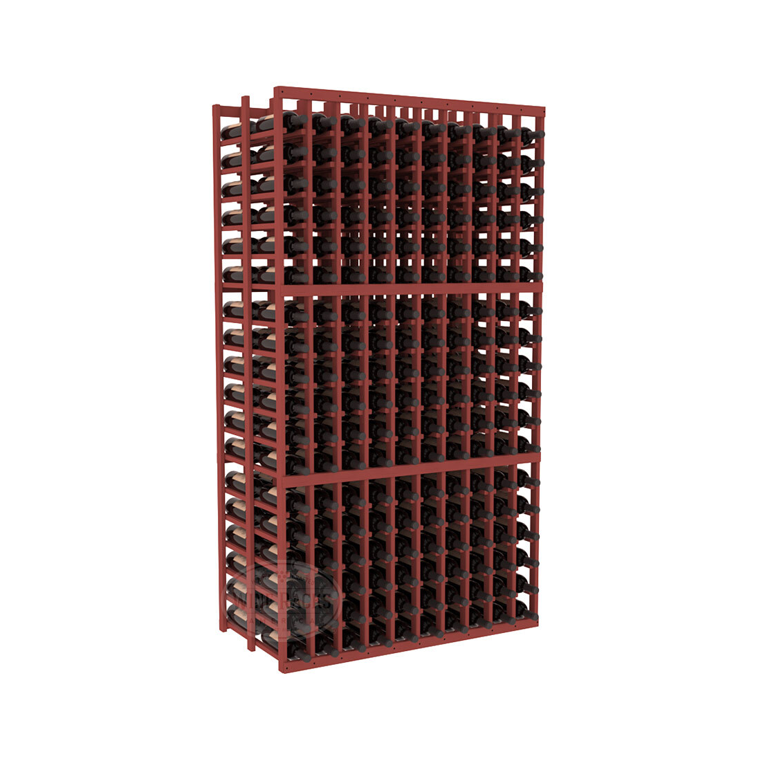 InstaCellar - 10 Column Double Deep Rack in Ponderosa Pine Cherry stained without WineSafe™ Satin Sealant