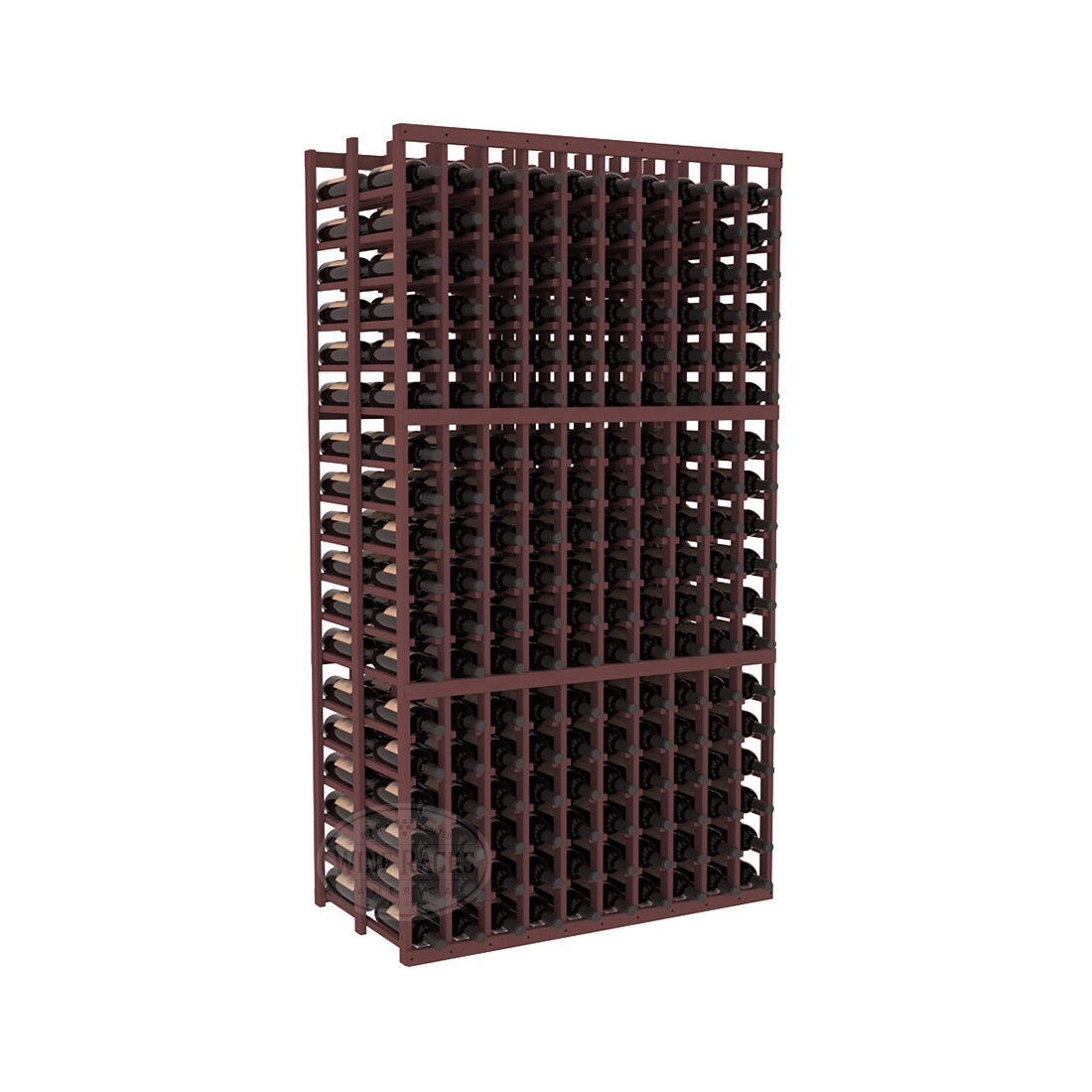 InstaCellar - 10 Column Double Deep Rack in Ponderosa Pine Walnut stained without WineSafe™ Satin Sealant
