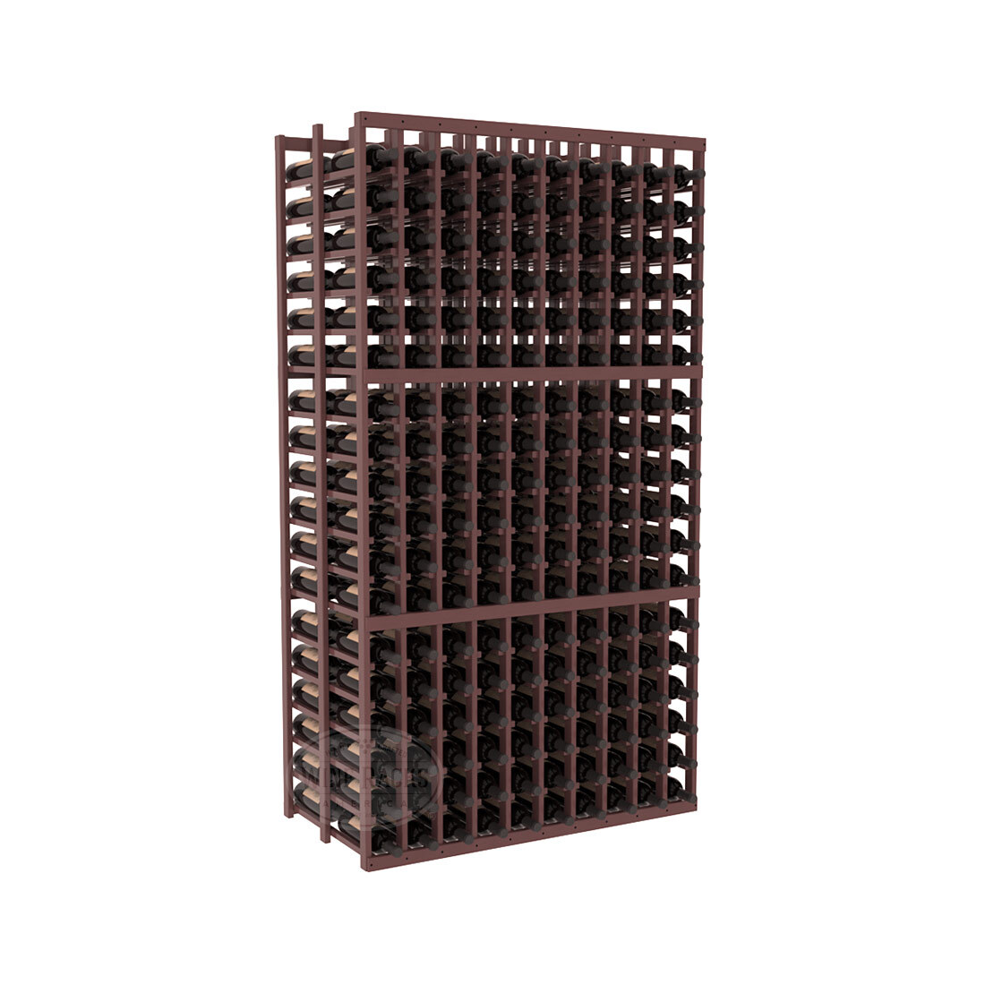 InstaCellar - 10 Column Double Deep Rack in Ponderosa Pine Walnut stained with WineSafe™ Satin Sealant