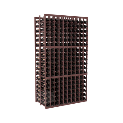 InstaCellar - 10 Column Double Deep Rack in Ponderosa Pine Walnut stained with WineSafe™ Satin Sealant
