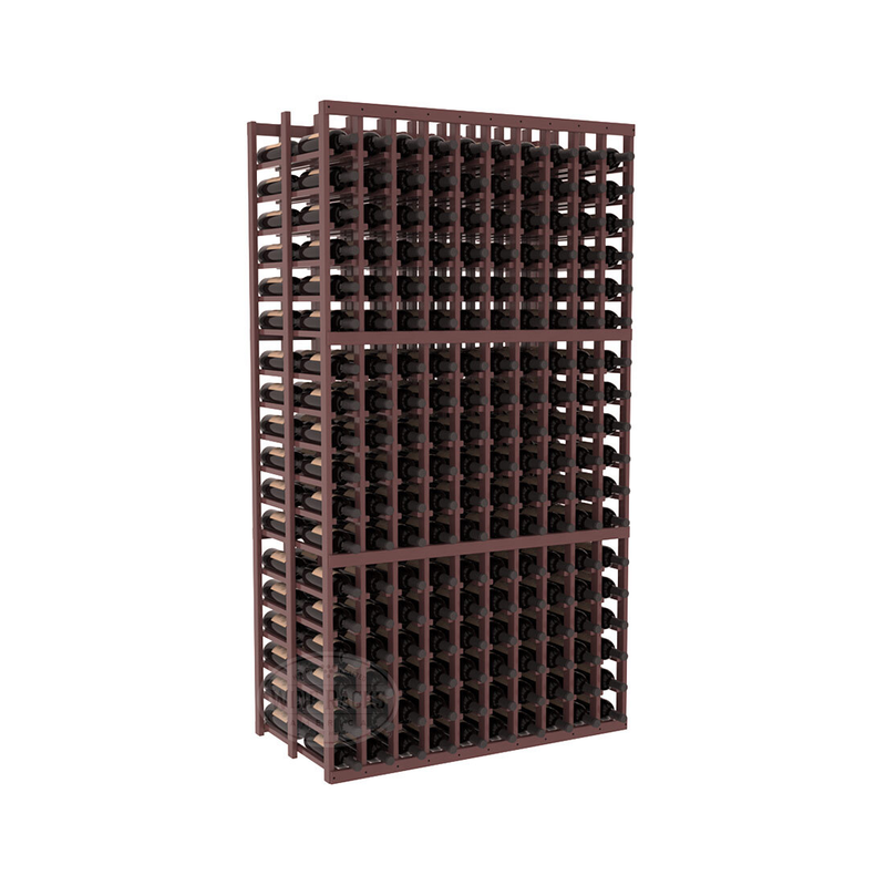 InstaCellar - 10 Column Double Deep Rack in Ponderosa Pine Walnut stained with WineSafe™ Satin Sealant