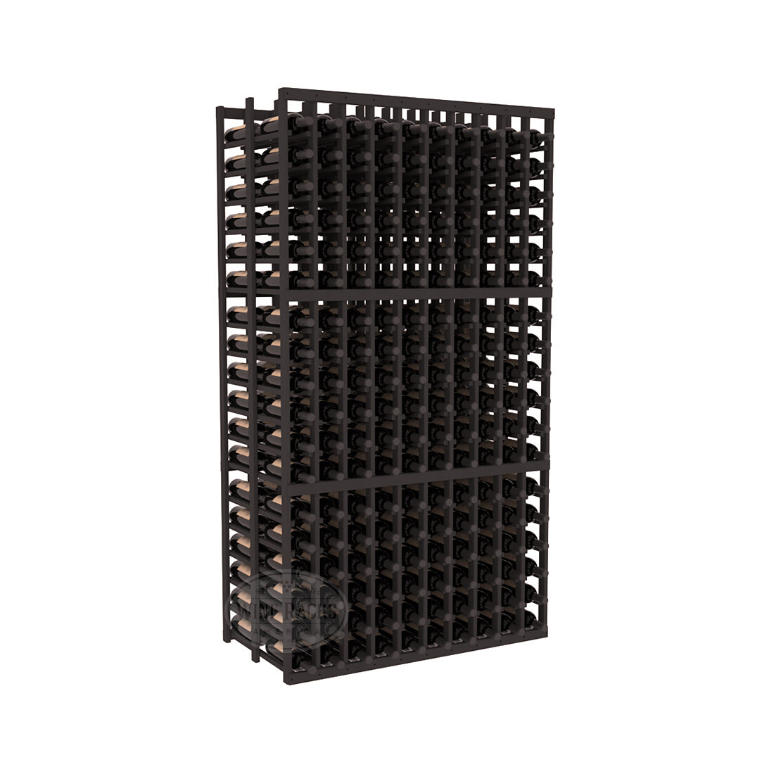 InstaCellar - 10 Column Double Deep Rack in Ponderosa Pine Black stained without WineSafe™ Satin Sealant