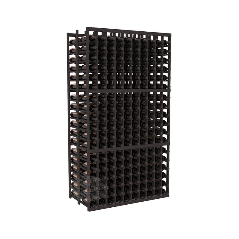 InstaCellar - 10 Column Double Deep Rack in Ponderosa Pine Black stained without WineSafe™ Satin Sealant