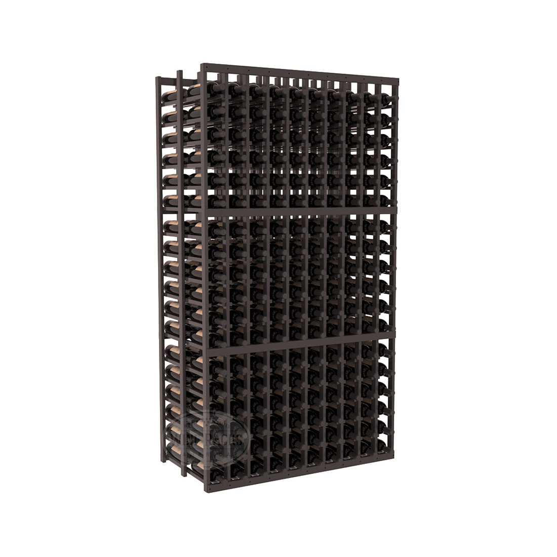 InstaCellar - 10 Column Double Deep Rack in Ponderosa Pine Black stained with WineSafe™ Satin Sealant