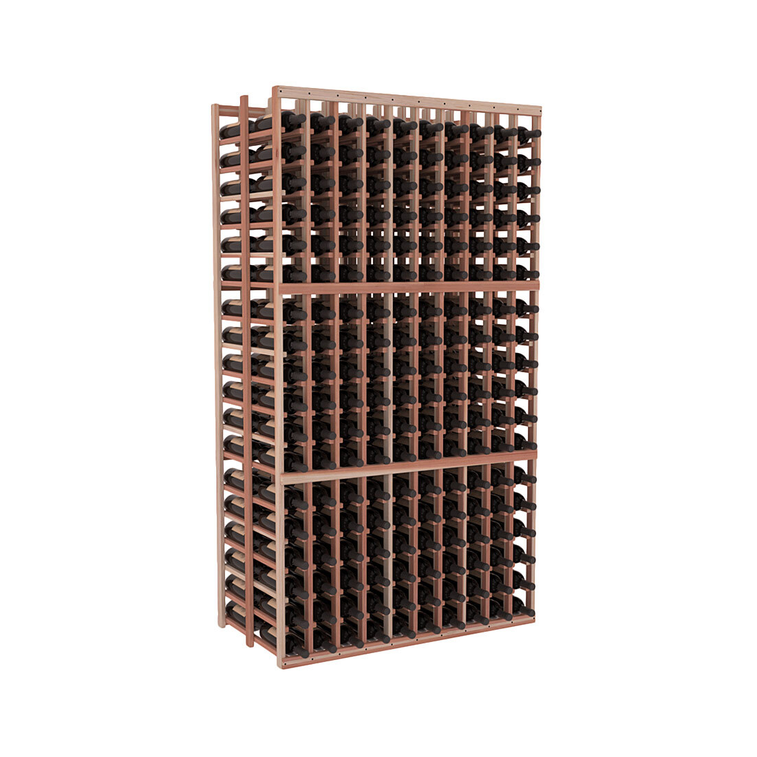 InstaCellar - 10 Column Double Deep Rack in Premium Redwood Unstained without WineSafe™ Satin Sealant