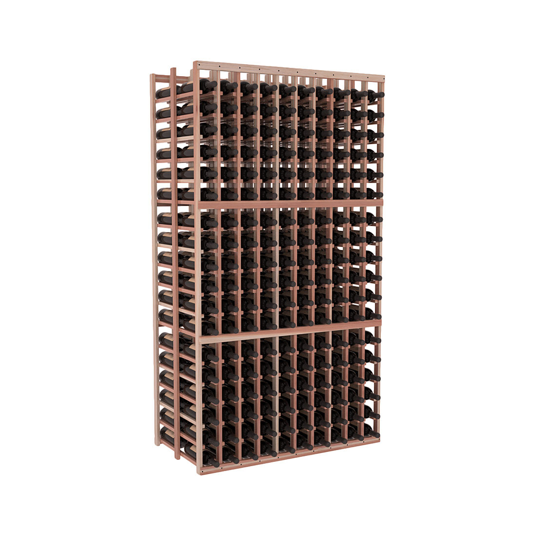 InstaCellar - 10 Column Double Deep Rack in Premium Redwood Unstained with WineSafe™ Satin Sealant