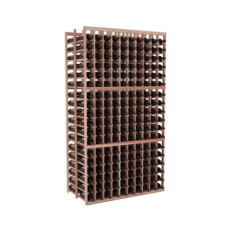 InstaCellar - 10 Column Double Deep Rack in Premium Redwood Unstained with WineSafe™ Satin Sealant