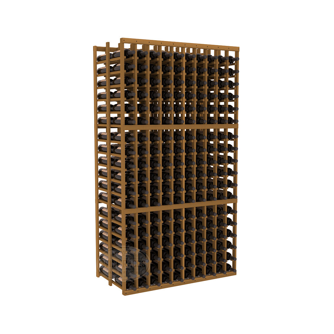 InstaCellar - 10 Column Double Deep Rack in Premium Redwood Oak stained without WineSafe™ Satin Sealant