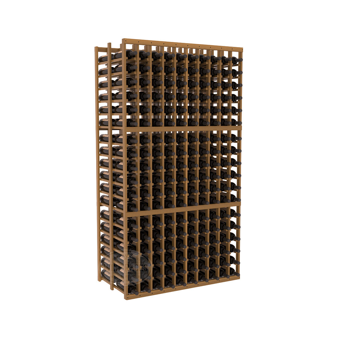 InstaCellar - 10 Column Double Deep Rack in Premium Redwood Oak stained with WineSafe™ Satin Sealant