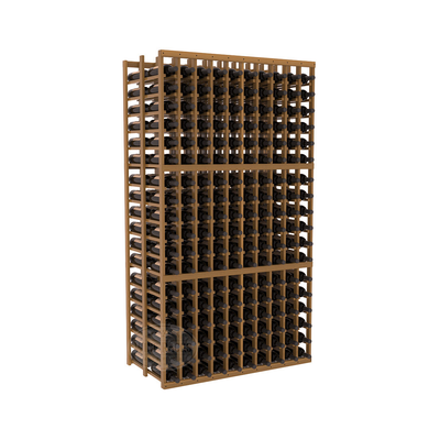 InstaCellar - 10 Column Double Deep Rack in Premium Redwood Oak stained with WineSafe™ Satin Sealant