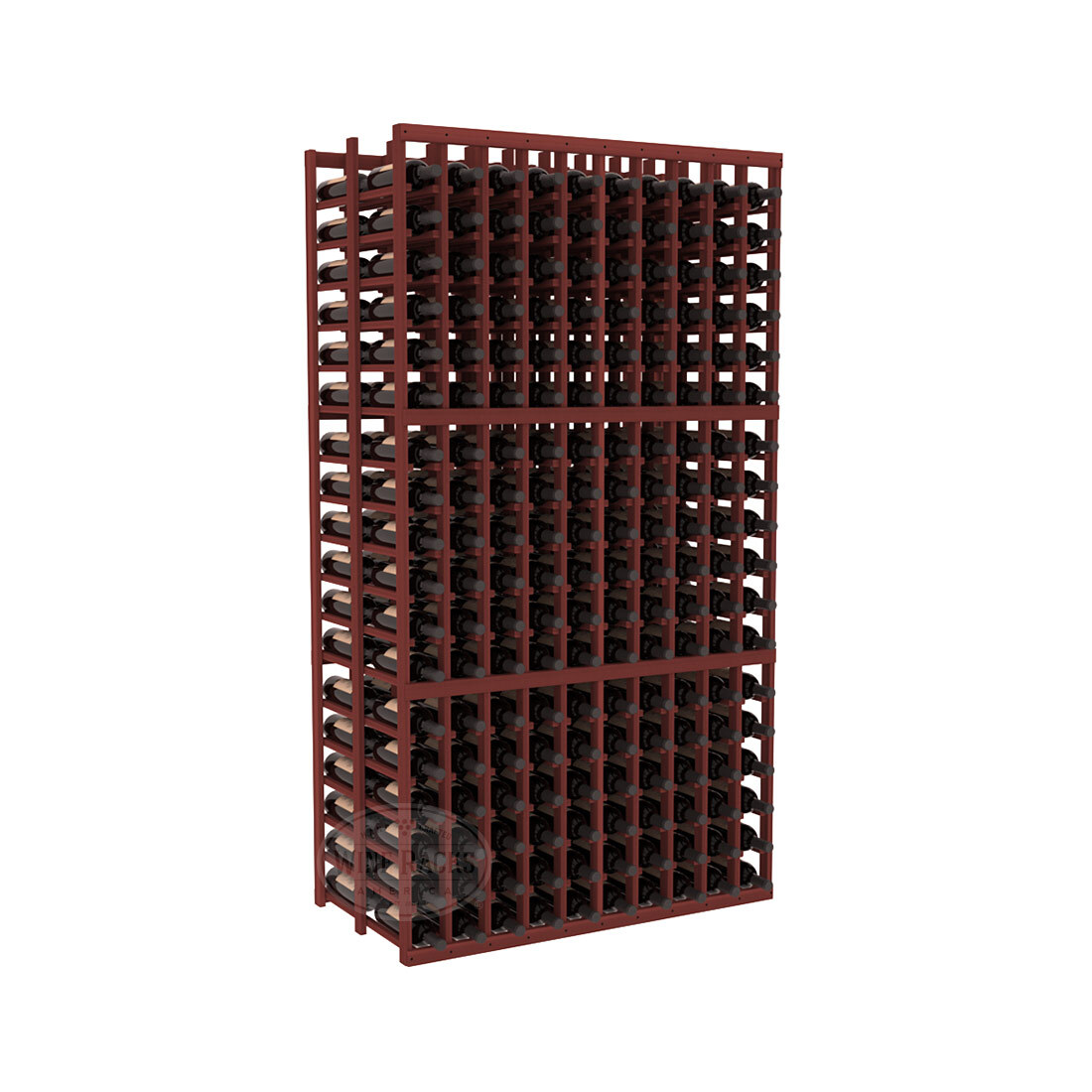 InstaCellar - 10 Column Double Deep Rack in Premium Redwood Cherry stained without WineSafe™ Satin Sealant