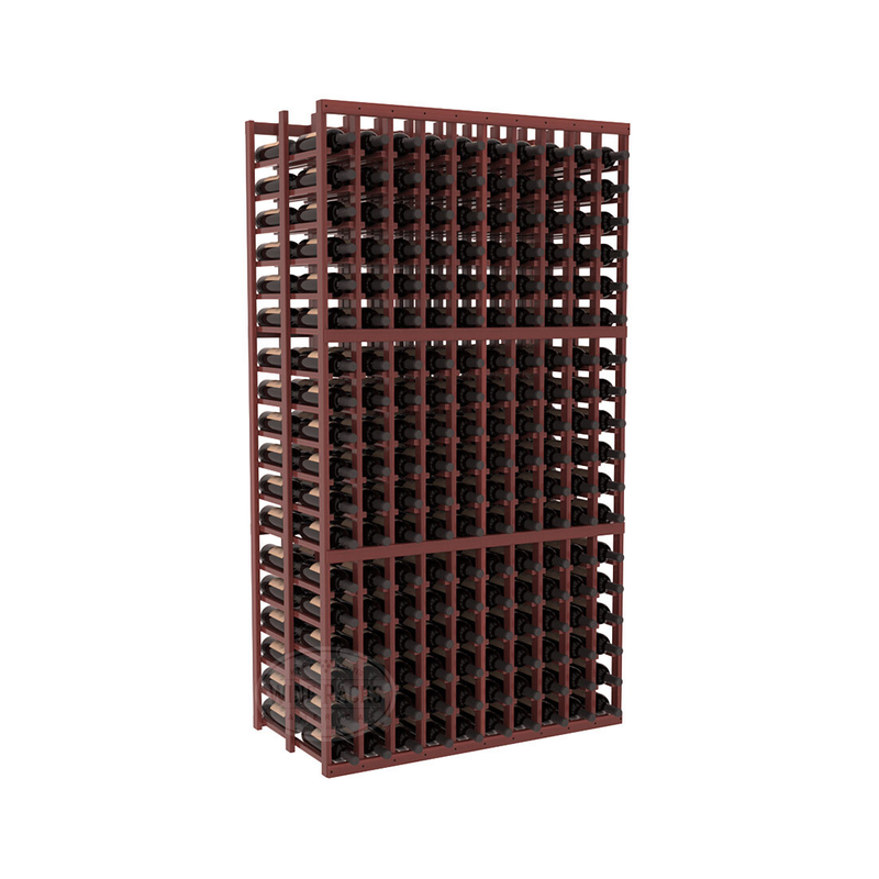 InstaCellar - 10 Column Double Deep Rack in Premium Redwood Cherry stained with WineSafe™ Satin Sealant