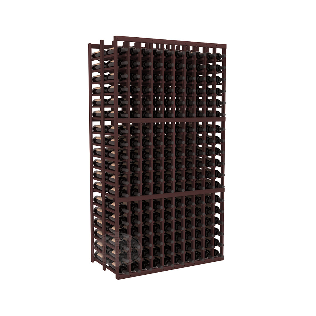 InstaCellar - 10 Column Double Deep Rack in Premium Redwood Walnut stained without WineSafe™ Satin Sealant