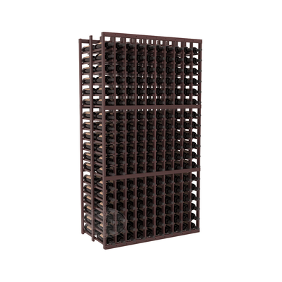 InstaCellar - 10 Column Double Deep Rack in Premium Redwood Walnut stained with WineSafe™ Satin Sealant