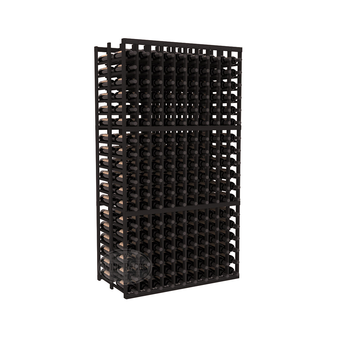 InstaCellar - 10 Column Double Deep Rack in Premium Redwood Black stained without WineSafe™ Satin Sealant