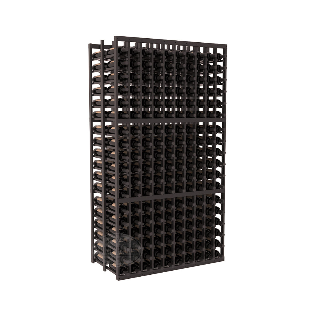 InstaCellar - 10 Column Double Deep Rack in Premium Redwood Black stained with WineSafe™ Satin Sealant