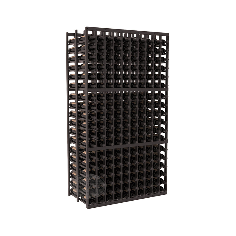 InstaCellar - 10 Column Double Deep Rack in Premium Redwood Black stained with WineSafe™ Satin Sealant