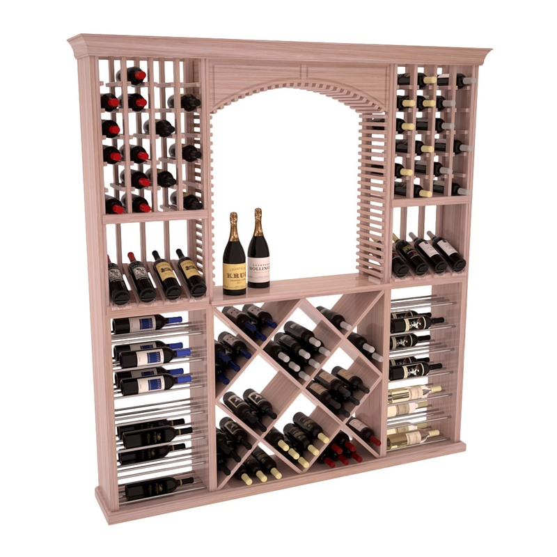 InstaCellar - Arezzo Wine Cellar Kit in Grand Mahogany Unstained with WineSafe™ Satin Sealant