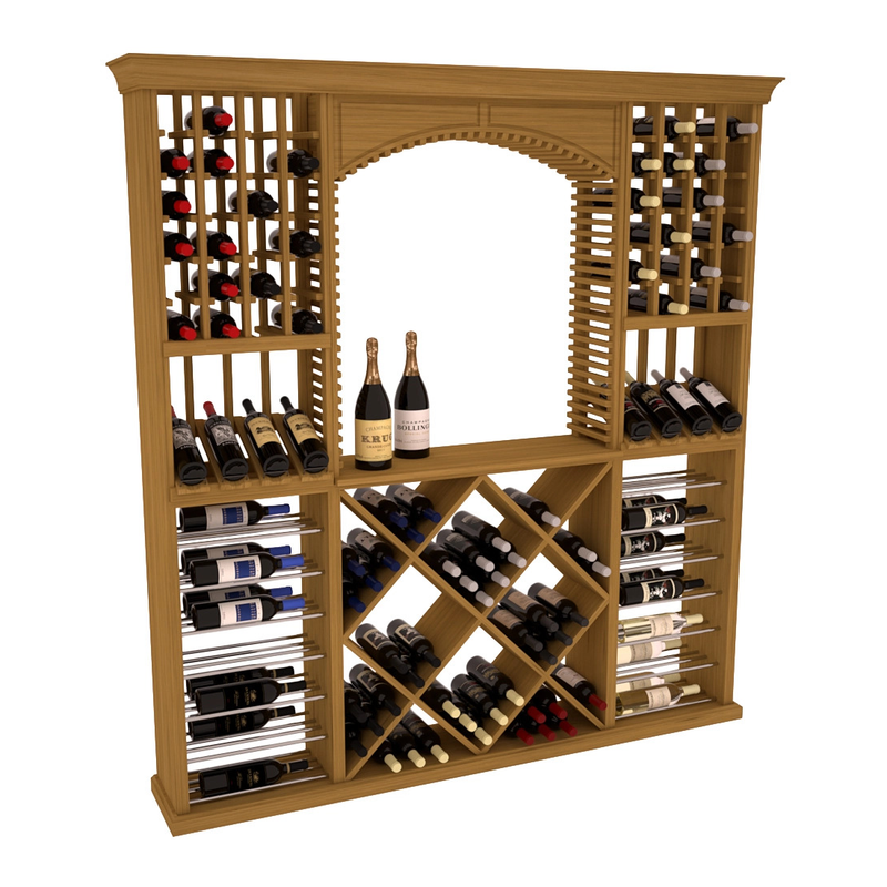 InstaCellar - Arezzo Wine Cellar Kit in Grand Mahogany Oak stained without WineSafe™ Satin Sealant